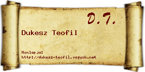 Dukesz Teofil névjegykártya